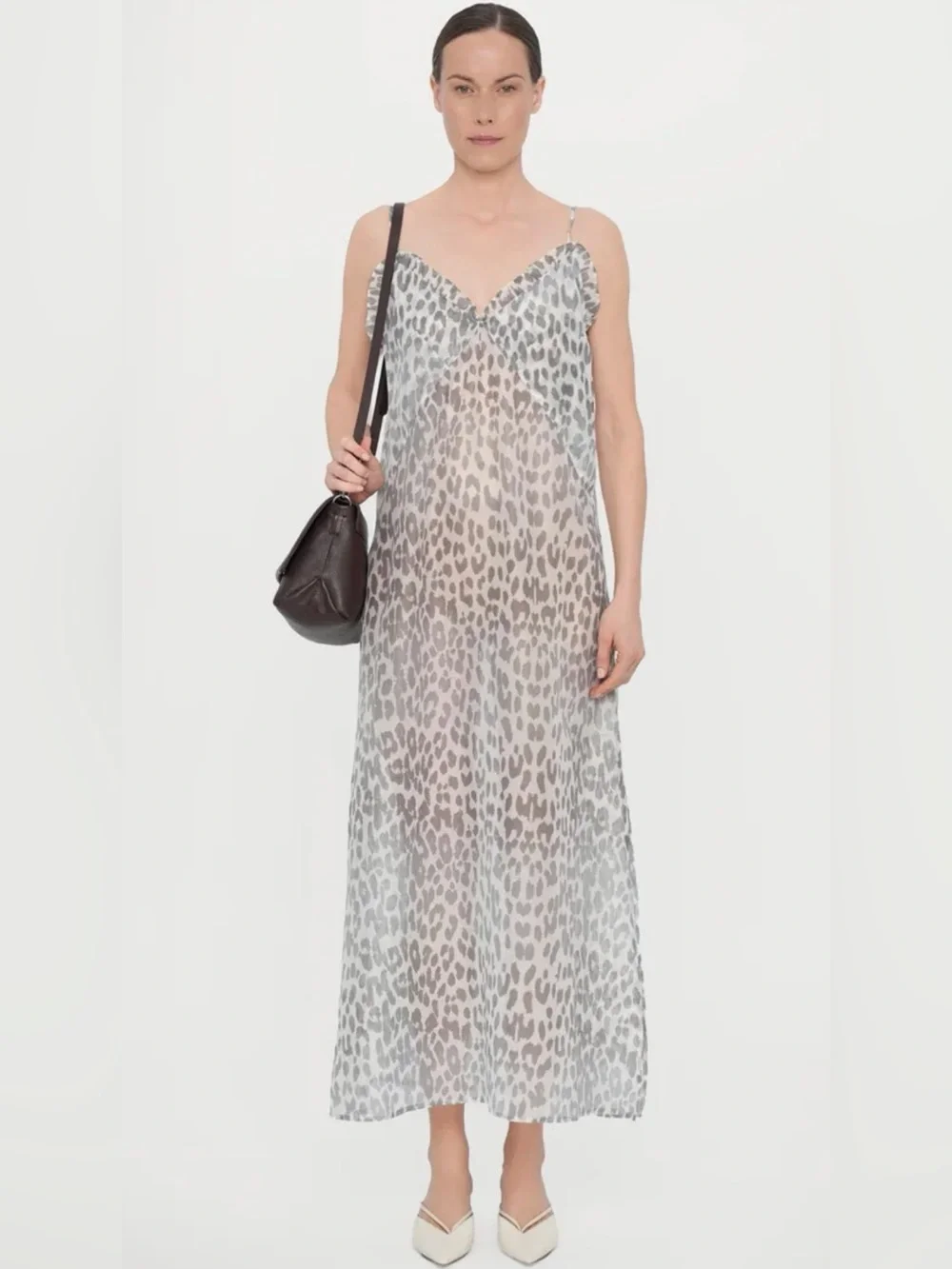 Baum Und Pferdgarten | Dresses | Baum Und Pferdgarten Sheer Grey Leopardprint Maxi Slip Dress Size Us